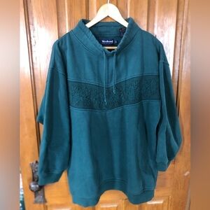 Vtg Weekend Edition Forest Green Sweat Shirt
